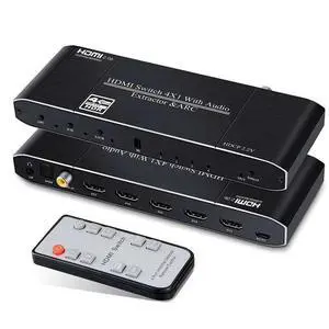 4K 60Hz HDMI 2.0 Switch 4 Port with Audio Extractor and ARC, Support Coaxial3.5mm AUXOptical Audio Out, HDMI Splitter with Remote Support HDR, HDCP2.2, 3D,18Gbps, Dolby Vision. 4K 60Hz HDMI 2.0 Switch 4 Port with Audio Extractor and ARC, Support Coaxial3.5mm AUXOptical Audio Out, HDMI Splitter with Remote Support HDR, HDCP2.2, 3D,18Gbps, Dolby Vision.