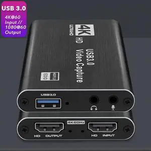 Audio Video Capture Card, 4K HDMI USB3.0 Capture Adapter 1080P 60fps Video Capture Device Portable Video Converter for Video Recording Gaming Streaming Live Broadcast ,Support PS4 X-Box Camcorder Audio Video Capture Card, 4K HDMI USB3.0 Capture Adapter 1080P 60fps Video Capture Device Portable Video Converter for Video Recording Gaming Streaming Live Broadcast ,Support PS4 X-Box Camcorder