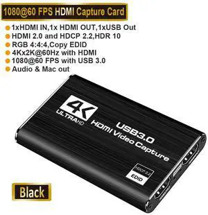 WRIARICH Audio Video Capture Card,4K HDMI USB 3.0 Capture Adapter Video Converter 1080P 60fps Portable Capture Device for Video Game Recording Live Streaming Broadcasting,Support PS4 Xbox One Camera WRIARICH Audio Video Capture Card,4K HDMI USB 3.0 Capture Adapter Video Converter 1080P 60fps Portable Capture Device for Video Game Recording Live Streaming Broadcasting,Support PS4 Xbox One Camera