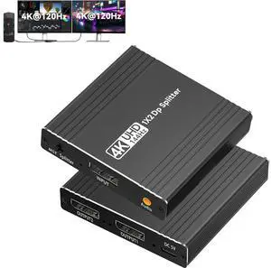 WRIARICH 4K@144Hz Extended Displayport to Dual DP Adapter Display Port Splitter for Dual Monitors 1 in 2 Out Support MST & SST Mode for PC Laptop Computer Graphics Card WRIARICH 4K@144Hz Extended Displayport to Dual DP Adapter Display Port Splitter for Dual Monitors 1 in 2 Out Support MST & SST Mode for PC Laptop Computer Graphics Card