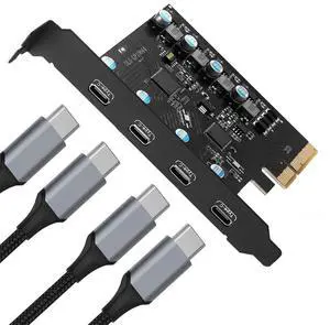 WRIARICH PCIE USB 3.2 Card 4 Ports USB C, PCI Expree to USB Expansion Card Super Speed 10Gbps PCI-e USB3.2 Hub Controller Adapter for Windows 11/10/8/7/XP/Vista WRIARICH PCIE USB 3.2 Card 4 Ports USB C, PCI Expree to USB Expansion Card Super Speed 10Gbps PCI-e USB3.2 Hub Controller Adapter for Windows 11/10/8/7/XP/Vista