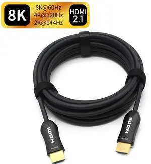 8K HDMI 2.1 Fiber Optic Cable 16FT - in Wall CL3 Rated, Ultra high Speed 48gbps 4K 120Hz 8K 60Hz Thin Slim Flexible 8K HDMI 2.1 Fiber Optic Cable 16FT - in Wall CL3 Rated, Ultra high Speed 48gbps 4K 120Hz 8K 60Hz Thin Slim Flexible