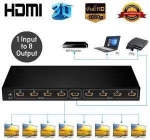 8 Port HDMI Switch, hdmi Switch Box for Nintendo Switch, PS3/PS4, Xbox and Fire Stick, HDMI Switches Support 1080P, 3D, hdmi selector Switch with Power Adapter 8 Port HDMI Switch, hdmi Switch Box for Nintendo Switch, PS3/PS4, Xbox and Fire Stick, HDMI Switches Support 1080P, 3D, hdmi selector Switch with Power Adapter