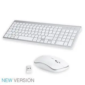 Wireless Keyboard and Mouse Combo, E168 2.4GHz Full-Size Compact Wireless Mouse Keyboard with Number Pad for Laptop/PC- Round Keycaps (White) Wireless Keyboard and Mouse Combo, E168 2.4GHz Full-Size Compact Wireless Mouse Keyboard with Number Pad for Laptop/PC- Round Keycaps (White)