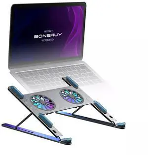 WRIARICH Laptop Tablet Stand with Dual High-speed Fan, Foldable Computer Riser, Ergonomic Laptop Tablets Elevator for Desk, Metal Holder Compatible with 11-17.3 inch Tablet Notebook WRIARICH Laptop Tablet Stand with Dual High-speed Fan, Foldable Computer Riser, Ergonomic Laptop Tablets Elevator for Desk, Metal Holder Compatible with 11-17.3 inch Tablet Notebook
