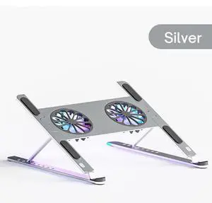 Notebook Stand Mount, Foldable Portable Computer Riser with Foldable Desktop Laptop Tablet Holder with Dual High-speed Fan Compatible with MacBook Air Pro, All 11-17.3 Inches Tablet or Laptop Notebook Notebook Stand Mount, Foldable Portable Computer Riser with Foldable Desktop Laptop Tablet Holder with Dual High-speed Fan Compatible with MacBook Air Pro, All 11-17.3 Inches Tablet or Laptop Notebook