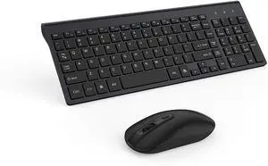 Wireless Keyboard Mouse, E168 2.4GHz Ultra Thin Compact Portable Small Wireless Keyboard and Mouse Combo Set for PC, Desktop, Computer, Notebook, Laptop, Windows XP/Vista / 7/8 / 10 (Black) Wireless Keyboard Mouse, E168 2.4GHz Ultra Thin Compact Portable Small Wireless Keyboard and Mouse Combo Set for PC, Desktop, Computer, Notebook, Laptop, Windows XP/Vista / 7/8 / 10 (Black)