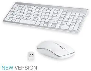 E168 Wireless Keyboard and Mouse Combo,Full Size Quiet US Layout Slim Travel Compact Compatible with iMac MacBook PC Laptop Tablet Notebook Windows10 (White) E168 Wireless Keyboard and Mouse Combo,Full Size Quiet US Layout Slim Travel Compact Compatible with iMac MacBook PC Laptop Tablet Notebook Windows10 (White)