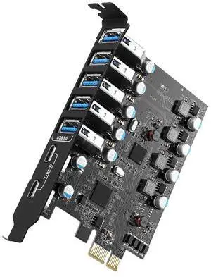 WRIARICH PCI Express Expansion Card, USB 3.0 7 Port Front Expansion Card, Connect 7 Devices Expanded - (2X USB C - 5X USB A) WRIARICH PCI Express Expansion Card, USB 3.0 7 Port Front Expansion Card, Connect 7 Devices Expanded - (2X USB C - 5X USB A)