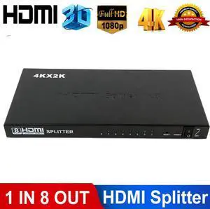 WRIARICH 1x8 8 Ports HDMI Powered Splitter Ver 1.3 Certified for Full HD 4Kx2K and 3D Support One Input to Eight Outputs Deep Color Audio Real HDMI, Power Supply Adapter Include WRIARICH 1x8 8 Ports HDMI Powered Splitter Ver 1.3 Certified for Full HD 4Kx2K and 3D Support One Input to Eight Outputs Deep Color Audio Real HDMI, Power Supply Adapter Include