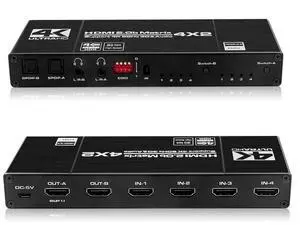 WRIARICH 4K@60Hz HDMI Matrix Switch 4 X 2 Switcher 18G Ultra HD Supports Up to 4K @ 60Hz & 1080P EDID HDCP 2.2 HDR10- Remote Control (OZJ1-1) WRIARICH 4K@60Hz HDMI Matrix Switch 4 X 2 Switcher 18G Ultra HD Supports Up to 4K @ 60Hz & 1080P EDID HDCP 2.2 HDR10- Remote Control (OZJ1-1)