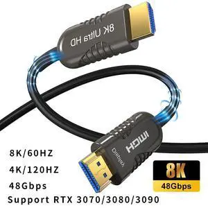 8K Fiber Optic HDMI 2.1 Cable 16ft,8K HDMI Cable 48Gbps,High Speed HDMI Cable,4K@120Hz 8K@60Hz HDMI Cord Compatible with Roku TV PS5 HDTV Blu-ray Xbox PS4 PS5 8K Fiber Optic HDMI 2.1 Cable 16ft,8K HDMI Cable 48Gbps,High Speed HDMI Cable,4K@120Hz 8K@60Hz HDMI Cord Compatible with Roku TV PS5 HDTV Blu-ray Xbox PS4 PS5