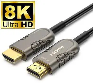 8K Fiber Optic HDMI2.1 Cables, 16FT/5M 48Gbps 8K & 4K Ultra High Speed Cords(8K@60Hz 7680x4320, 4K@120Hz) eARC HDR10 HDCP 2.2 & 2.3 3D, Compatible for PS5/PS4/X-Box/Roku TV/HDTV 8K Fiber Optic HDMI2.1 Cables, 16FT/5M 48Gbps 8K & 4K Ultra High Speed Cords(8K@60Hz 7680x4320, 4K@120Hz) eARC HDR10 HDCP 2.2 & 2.3 3D, Compatible for PS5/PS4/X-Box/Roku TV/HDTV