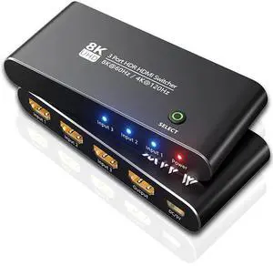 WRIARICH Aluminum Shell HDMI 2.1 Switch 8K Directional 8K@60Hz 4K@120Hz 1440P@165Hz 1080P@240Hz 3in 1out High Speed 48Gbps eARC Converter Compatible with Xbox X PS5 WRIARICH Aluminum Shell HDMI 2.1 Switch 8K Directional 8K@60Hz 4K@120Hz 1440P@165Hz 1080P@240Hz 3in 1out High Speed 48Gbps eARC Converter Compatible with Xbox X PS5