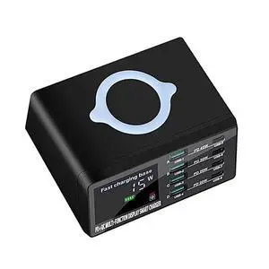 WRIARICH Charging Station, 110W 8-Port USB Fast Charger with QC 3.0 & PD3.0, Compatible with Apple & Other Brand Cell Phones WRIARICH Charging Station, 110W 8-Port USB Fast Charger with QC 3.0 & PD3.0, Compatible with Apple & Other Brand Cell Phones