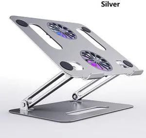 Laptop Tablet Stand with Dual High-speed Fan, Aluminum Ergonomic Foldable Laptop Tablet Mount Computer Stand for Desk, Laptop Tablet Riser Notebook Stand Compatible with 11-17.3 inch Tablet Notebook Laptop Tablet Stand with Dual High-speed Fan, Aluminum Ergonomic Foldable Laptop Tablet Mount Computer Stand for Desk, Laptop Tablet Riser Notebook Stand Compatible with 11-17.3 inch Tablet Notebook