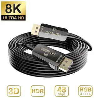 WRIARICH Fiber Optic Displayport Cable (In Wall), High Speed Optical DP to DP Cable, Support 32.4 Gbps 8k@60hz 4K@144Hz(16ft) WRIARICH Fiber Optic Displayport Cable (In Wall), High Speed Optical DP to DP Cable, Support 32.4 Gbps 8k@60hz 4K@144Hz(16ft)