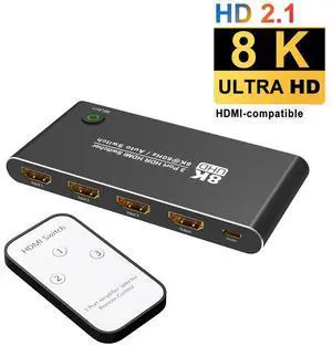 WRIARICH HDMI-Compatible 2.1 8K High Speed 48Gbps Directional Switch 3 in 1out 8K 60Hz 4K 120Hz Splitter Converter with Remote Control WRIARICH HDMI-Compatible 2.1 8K High Speed 48Gbps Directional Switch 3 in 1out 8K 60Hz 4K 120Hz Splitter Converter with Remote Control