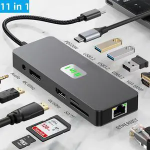 WRIARICH USB C Docking Station Triple Monitor - Universal Laptop Docking Station 11 in 1 for Thunderbolt 3/4, USB C Dock with 3 x 10Gbps USB 3.2 and 4K60Hz HDMI for MacBook Pro/Air/M1/M2 & Windows WRIARICH USB C Docking Station Triple Monitor - Universal Laptop Docking Station 11 in 1 for Thunderbolt 3/4, USB C Dock with 3 x 10Gbps USB 3.2 and 4K60Hz HDMI for MacBook Pro/Air/M1/M2 & Windows