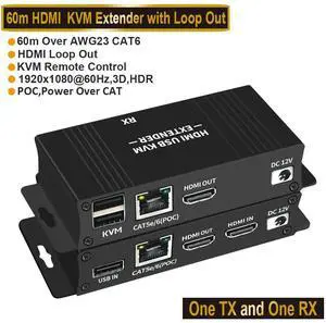WRIARICH 1080P HDMI KVM USB Extender, KVM Extender Over IP Over Ethernet CAT5e/ CAT6, One to Many POE-196ft(60m), Receiver with USB 2.0 port Supper HD Lossless Ultralow Latency Audio/Video Extender WRIARICH 1080P HDMI KVM USB Extender, KVM Extender Over IP Over Ethernet CAT5e/ CAT6, One to Many POE-196ft(60m), Receiver with USB 2.0 port Supper HD Lossless Ultralow Latency Audio/Video Extender