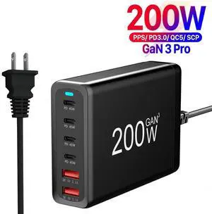 WRIARICH 6-Port USB C Charger 200W PD3.0 QC3.0 USB C Desk Charger Portable Adapter Charging Station Hub Compatible with iPhone 15/14/13/13 Pro Max/MacBook/iPad Pro/Galaxy WRIARICH 6-Port USB C Charger 200W PD3.0 QC3.0 USB C Desk Charger Portable Adapter Charging Station Hub Compatible with iPhone 15/14/13/13 Pro Max/MacBook/iPad Pro/Galaxy