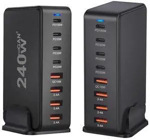 WRIARICH 240W USB C Charging Station Hub, GaN PPS Fast Travel Charger for MacBook Pro/Air, Chromebook, GalaxyBook, Pixelbook, Surface, iPad Pro, Steam Deck, and More WRIARICH 240W USB C Charging Station Hub, GaN PPS Fast Travel Charger for MacBook Pro/Air, Chromebook, GalaxyBook, Pixelbook, Surface, iPad Pro, Steam Deck, and More