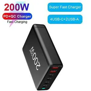 WRIARICH 200W USB C Charging Station Hub, 6-Port GaN PPS Fast Travel Charger for MacBook Pro/Air, Chromebook, GalaxyBook, Pixelbook, Surface, iPad Pro, Steam Deck, and More WRIARICH 200W USB C Charging Station Hub, 6-Port GaN PPS Fast Travel Charger for MacBook Pro/Air, Chromebook, GalaxyBook, Pixelbook, Surface, iPad Pro, Steam Deck, and More
