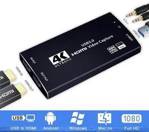 Upgraded Capture Card 4K 30fps, 4k@60hz HDMI Video Game Capture Card to USB3.0 with Microphone & HDMI Loop-Out,Support HDR, EDID, HDCP2.2 Compatible with Nintendo Switch/PS4/PS5/Xbox One Upgraded Capture Card 4K 30fps, 4k@60hz HDMI Video Game Capture Card to USB3.0 with Microphone & HDMI Loop-Out,Support HDR, EDID, HDCP2.2 Compatible with Nintendo Switch/PS4/PS5/Xbox One