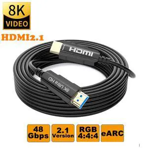 WRIARICH Fiber HDMI Cable, Real UHD HDR,8K@60Hz 4K@120Hz, Fiber Optic HDMI Cable CEC, EDID, eARC, HDCP2.2, 3D, High Speed 48Gbps HDMI Fiber Optic Cable for PS4 SetTop Box HDTVs Projectors, 10m 33ft WRIARICH Fiber HDMI Cable, Real UHD HDR,8K@60Hz 4K@120Hz, Fiber Optic HDMI Cable CEC, EDID, eARC, HDCP2.2, 3D, High Speed 48Gbps HDMI Fiber Optic Cable for PS4 SetTop Box HDTVs Projectors, 10m 33ft