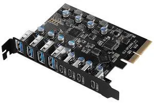 WRIARICH PCI Express Expansion Card, 10Gbps USB 3.2 Gen 2 8-Port Front Expansion Card, Connect 8 Devices Expanded - (4X USB C - 4X USB A) WRIARICH PCI Express Expansion Card, 10Gbps USB 3.2 Gen 2 8-Port Front Expansion Card, Connect 8 Devices Expanded - (4X USB C - 4X USB A)