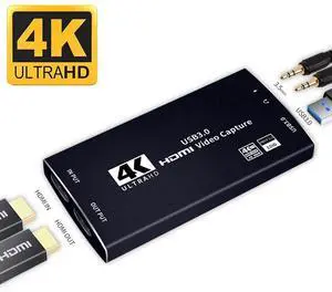 WRIARICH 4k@60hz Capture Card for Live Streaming, 4K 30fps 1080P 60FPS Game Capture Card with USB & Microphone HDMI Loop-Out, Support HDR, EDID, HDCP2.2 for Nintendo Switch, PS4, PS5, PC, Xbox One WRIARICH 4k@60hz Capture Card for Live Streaming, 4K 30fps 1080P 60FPS Game Capture Card with USB & Microphone HDMI Loop-Out, Support HDR, EDID, HDCP2.2 for Nintendo Switch, PS4, PS5, PC, Xbox One