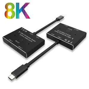 USB-C Switch 2 in 1 Out/1 in 2 Out Upgrade Version Supports 4K@120Hz 8K@30Hz Video / 10Gbps Data Transfer Compatible with Thunderbolt Device, Black USB-C Switch 2 in 1 Out/1 in 2 Out Upgrade Version Supports 4K@120Hz 8K@30Hz Video / 10Gbps Data Transfer Compatible with Thunderbolt Device, Black