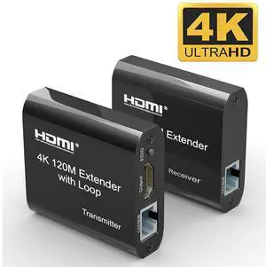 WRIARICH 4K 120M HDMI Extender Over Cat5e/6 RJ45 Ethernet Cable 4K@30HZ Audio Video Splitter Up to 120M Support Laptop DVD TV WRIARICH 4K 120M HDMI Extender Over Cat5e/6 RJ45 Ethernet Cable 4K@30HZ Audio Video Splitter Up to 120M Support Laptop DVD TV