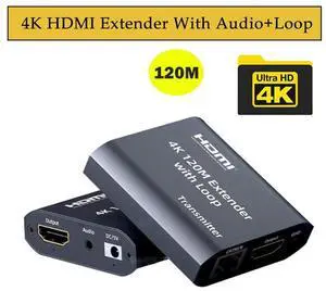 WRIARICH 4K HDMI Extender Over Cat 5e/6/7 394ft @4K, 4Kx2K @30Hz 10.2Gbps, Support Loopout,Audio, Near Zero Latency, Transmitter and Receiver Extender Adapter, Supports 3D 4K HDCP EDID WRIARICH 4K HDMI Extender Over Cat 5e/6/7 394ft @4K, 4Kx2K @30Hz 10.2Gbps, Support Loopout,Audio, Near Zero Latency, Transmitter and Receiver Extender Adapter, Supports 3D 4K HDCP EDID