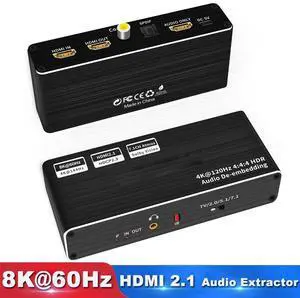 WRIARICH 8K HDMI Audio Extractor Splitter, HDMI to HDMI + Optical Toslink SPDIF + 3.5mm Audio Jack + Coaxial + 7.1Ch HDMI Audio WRIARICH 8K HDMI Audio Extractor Splitter, HDMI to HDMI + Optical Toslink SPDIF + 3.5mm Audio Jack + Coaxial + 7.1Ch HDMI Audio