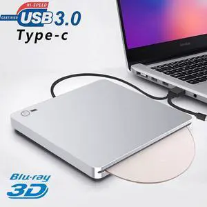 WRIARICH External DVD Blu-Ray Burner Drive, USB 3.0/Type-C Portable CD/DVD Player for Laptop CD Drive Reader Writer Burner with One Touch Pop up for Laptop Desktop PC Windows Linux Apple Mac WRIARICH External DVD Blu-Ray Burner Drive, USB 3.0/Type-C Portable CD/DVD Player for Laptop CD Drive Reader Writer Burner with One Touch Pop up for Laptop Desktop PC Windows Linux Apple Mac