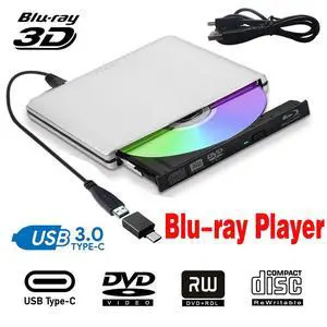 WRIARICH Aluminum External DVD Blu-Ray Player Drive, USB 3.0 Type-C CD DVD +/-RW Optical Drive USB C Burner Slim CD/DVD ROM Rewriter Writer Reader Portable for PC Laptop Desktop MacBook Mac Silver WRIARICH Aluminum External DVD Blu-Ray Player Drive, USB 3.0 Type-C CD DVD +/-RW Optical Drive USB C Burner Slim CD/DVD ROM Rewriter Writer Reader Portable for PC Laptop Desktop MacBook Mac Silver