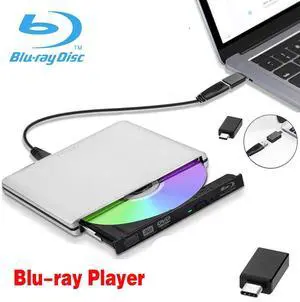 WRIARICH Aluminum External CD DVD Blu-Ray Player Drive USB 3.0 Type-C Portable DVD/CD ROM +/-RW Drive Burner Rewriter for Windows 10 Laptop Desktop PC, MacBook Pro/ Air, iMac Silver WRIARICH Aluminum External CD DVD Blu-Ray Player Drive USB 3.0 Type-C Portable DVD/CD ROM +/-RW Drive Burner Rewriter for Windows 10 Laptop Desktop PC, MacBook Pro/ Air, iMac Silver