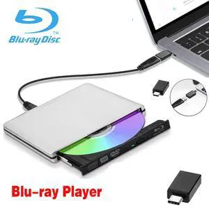 WRIARICH Aluminum External Blu-Ray Player Drive ,USB 3.0&Type-C Portable CD DVD +/-RW Drive DVD/CD ROM Rewriter Burner Writer Compatible with Laptop Desktop PC Windows Mac Pro MacBook Silver WRIARICH Aluminum External Blu-Ray Player Drive ,USB 3.0&Type-C Portable CD DVD +/-RW Drive DVD/CD ROM Rewriter Burner Writer Compatible with Laptop Desktop PC Windows Mac Pro MacBook Silver