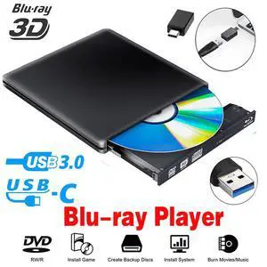 WRIARICH Aluminum External Blu-Ray Drive USB 3.0/USB-C CD Burner CD/DVD +/-RW Optical Drive,Slim Portable DVD CD ROM Rewriter Writer Duplicator for Laptop Desktop PC Windows 10/8/7 MacBook Black WRIARICH Aluminum External Blu-Ray Drive USB 3.0/USB-C CD Burner CD/DVD +/-RW Optical Drive,Slim Portable DVD CD ROM Rewriter Writer Duplicator for Laptop Desktop PC Windows 10/8/7 MacBook Black