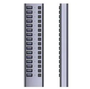 WRIARICH USB 3.0 Hub, 16 Port Powered USB Hub Expander Aluminum USB 3.0 Data Port hub with Universal 12V/7.5A Adapter and Individual On/Off Switches USB Splitter for Laptop and PC WRIARICH USB 3.0 Hub, 16 Port Powered USB Hub Expander Aluminum USB 3.0 Data Port hub with Universal 12V/7.5A Adapter and Individual On/Off Switches USB Splitter for Laptop and PC