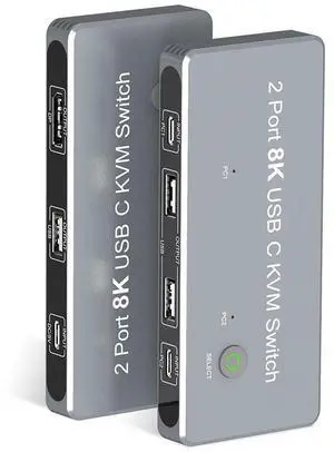 WRIARICH USB-C 8K KVM Switch DP 1.4 2xUSB-C PC to One DisplayPort Monitors 8K@60Hz 4K@144Hz 3X USB2.0 Sharing Mouse Keyboard Printer 2in 4out Converter Compatible with Thunderbolt 3/4 WRIARICH USB-C 8K KVM Switch DP 1.4 2xUSB-C PC to One DisplayPort Monitors 8K@60Hz 4K@144Hz 3X USB2.0 Sharing Mouse Keyboard Printer 2in 4out Converter Compatible with Thunderbolt 3/4