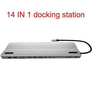 14 in 1 USB C Adapter for MacBook Pro/MacBook Air 2020 2019 2018 13" 15" 16", USB-C Hub with USB3.0/2.0, USB C to SD/TF Card Reader and 87W Thunderbolt PD Port, 4K HDMI Output, VGA,3.5mm Jack hole 14 in 1 USB C Adapter for MacBook Pro/MacBook Air 2020 2019 2018 13" 15" 16", USB-C Hub with USB3.0/2.0, USB C to SD/TF Card Reader and 87W Thunderbolt PD Port, 4K HDMI Output, VGA,3.5mm Jack hole
