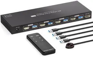 WRIARICH 4K KVM Switch 1 Monitors 4 Computers HDMI, with 4 USB 3.0 Hub, 4K@60Hz HDMI 2.0 Monitor KVM Switch, Wired Controller KVM Switches, Share Keyboard Mouse Printer, Plug and Play WRIARICH 4K KVM Switch 1 Monitors 4 Computers HDMI, with 4 USB 3.0 Hub, 4K@60Hz HDMI 2.0 Monitor KVM Switch, Wired Controller KVM Switches, Share Keyboard Mouse Printer, Plug and Play