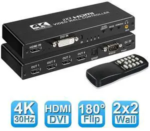 WRIARICH 2x2 Video Wall Controller, HDMI Video Image Processor Screen Splicing 1080P high Definition Image Video Wall Controller, Support for Splicing 2X1/3X1/4X1/1X2/1X3/1X4/2X2 WRIARICH 2x2 Video Wall Controller, HDMI Video Image Processor Screen Splicing 1080P high Definition Image Video Wall Controller, Support for Splicing 2X1/3X1/4X1/1X2/1X3/1X4/2X2