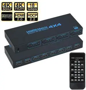WRIARICH 4K@30Hz HDMI Matrix Switch Splitter 4 in 4 Out with Remote, 4x4 HDMI Splitter Switcher 4K, Support 4K@30Hz 3D 10.2Gbps, HDMI 1.4, 1080P@60Hz, 3D, YUV 4:2:0 for PS4,Xbox,Fire Stick,etc WRIARICH 4K@30Hz HDMI Matrix Switch Splitter 4 in 4 Out with Remote, 4x4 HDMI Splitter Switcher 4K, Support 4K@30Hz 3D 10.2Gbps, HDMI 1.4, 1080P@60Hz, 3D, YUV 4:2:0 for PS4,Xbox,Fire Stick,etc