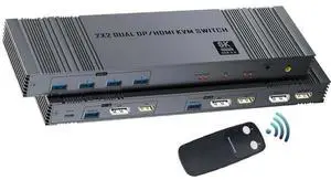 WRIARICH HDMI DP KVM Switch Dual Monitor 2 Computers KVM Switch Support 8K@60Hz USB 3.0 KVM Switches Share Dual Monitors and 4 USB 3.0 Ports Support Extended/Copy Mode WRIARICH HDMI DP KVM Switch Dual Monitor 2 Computers KVM Switch Support 8K@60Hz USB 3.0 KVM Switches Share Dual Monitors and 4 USB 3.0 Ports Support Extended/Copy Mode