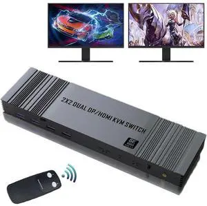 WRIARICH HDMI DP KVM Switch 2 Monitors 2 Computers 8K@60Hz, USB3.0 KVM Switch Dual Monitor with 4 USB 3.0 Ports Sharing Keyboard and Mouse, Printer/Scanner, Desktop Controller WRIARICH HDMI DP KVM Switch 2 Monitors 2 Computers 8K@60Hz, USB3.0 KVM Switch Dual Monitor with 4 USB 3.0 Ports Sharing Keyboard and Mouse, Printer/Scanner, Desktop Controller