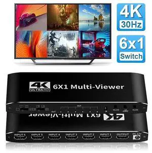 WRIARICH HDMI Multiviewer Switch 6x1 with PIP, Quad Multi Viewer Seamless Switcher 6 in 1 Out with IR Remote,Supports 1080p 60Hz,8 Viewing Modes,Downscaler for PS5/4/Xbox/PC/DVD/Security Camera More WRIARICH HDMI Multiviewer Switch 6x1 with PIP, Quad Multi Viewer Seamless Switcher 6 in 1 Out with IR Remote,Supports 1080p 60Hz,8 Viewing Modes,Downscaler for PS5/4/Xbox/PC/DVD/Security Camera More