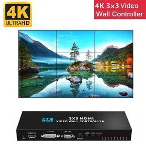 WRIARICH 3x3 Video Wall Controller, Nine-Screen Splicing 1080P high Definition Image Video Wall Controller, Support for Splicing 1x1,1x2, 1x3, 1x4, 2x1, 2x2, 2x3, 2x4, 3x1, 3x2, 3x3, 4x1, 4x2 WRIARICH 3x3 Video Wall Controller, Nine-Screen Splicing 1080P high Definition Image Video Wall Controller, Support for Splicing 1x1,1x2, 1x3, 1x4, 2x1, 2x2, 2x3, 2x4, 3x1, 3x2, 3x3, 4x1, 4x2